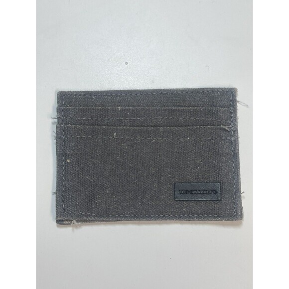 TO THE MARKET Gray Camo Denim Card Holder Unisex New W/O Tag - Picture 1 of 5